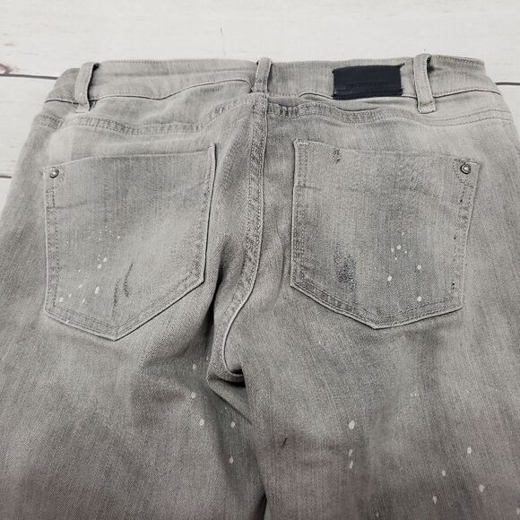 Zara Jeans Size 2 W27"xL29" Z1975 Skinny Jeans Ankle Zip Destroyed Painted Spots - Picture 5 of 8